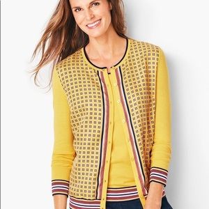 Talbots Charming Cardigan - Geo-Print Set